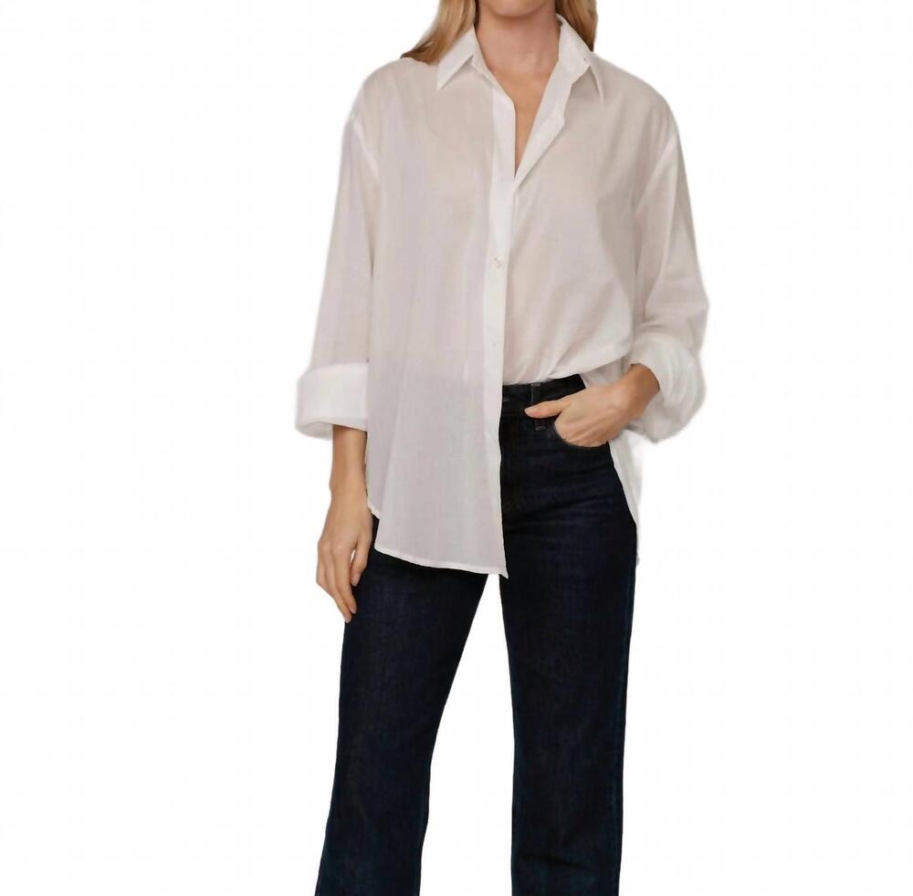 NEW CISSA women's the mr. big shirt in white sheer